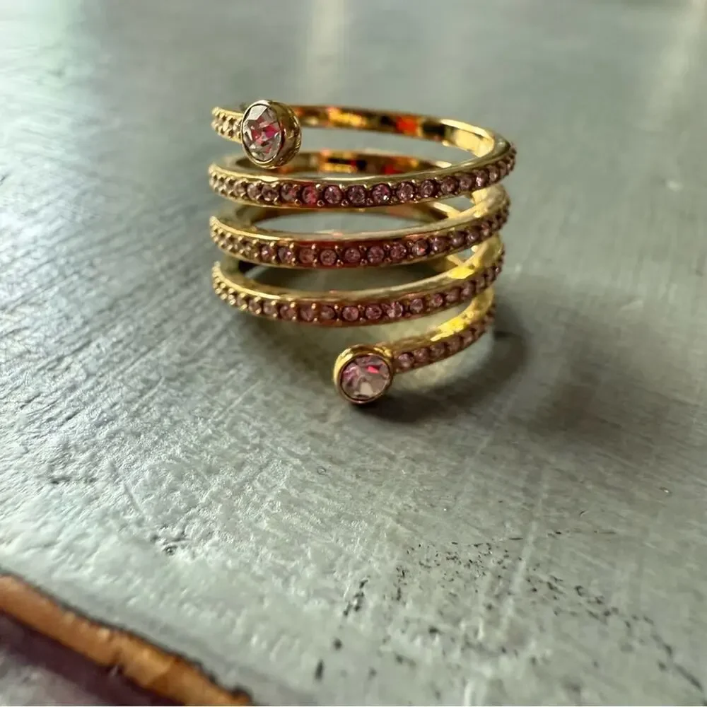 Michael Kors Gold Tone Wrap Ring Size 7